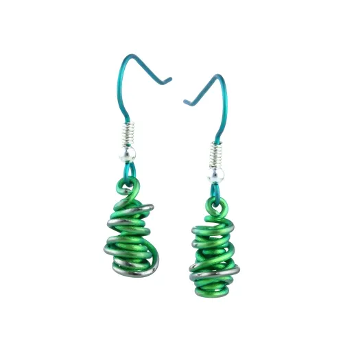 Chaos 12mm Green Drop Earrings